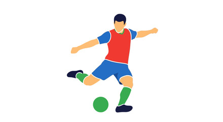 Obraz premium Man Kicking Soccer Ball.