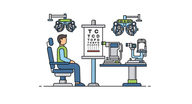 Man in eye doctor office.