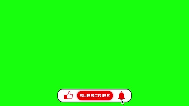Subscribe button animation green screen