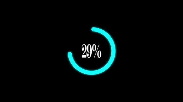 Glowing Light Data Download Upload Vector Circular Progress Bar With 40 Percent Loading Indicator.