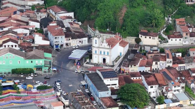 cachoeira, bahia, brazil - june 23, 2025: aerial view of the city of Cachoeira in the Reconcavo region of Bahia.