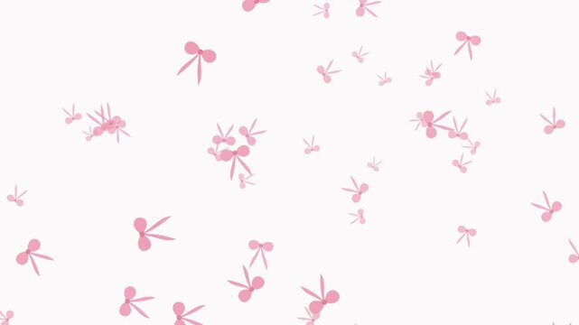 Seamless pattern with cute pink bows isolated on white background