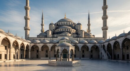 Fototapeta premium The Blue Mosque in Istanbul - A Majestic Architectural Wonder.