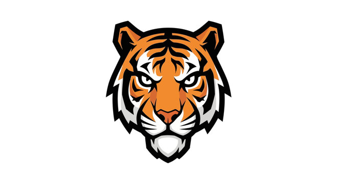 Tiger Face Closeup Illustration.