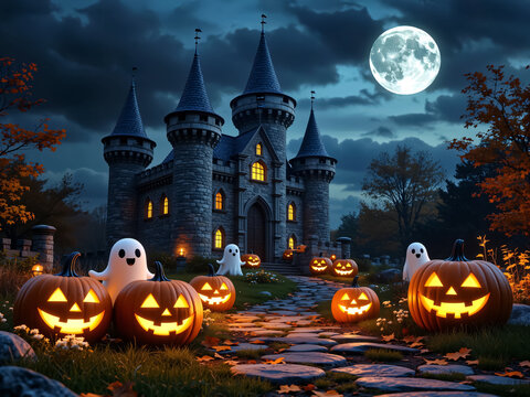 ハロウィンとカボチャとゴースト
