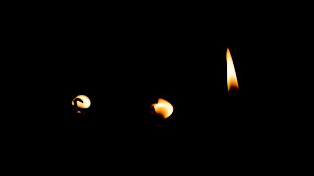 Candle Flame Pack &ndash; 3 Realistic Fire Loops Overlay VFX Graphic Element slow motion in 4K.