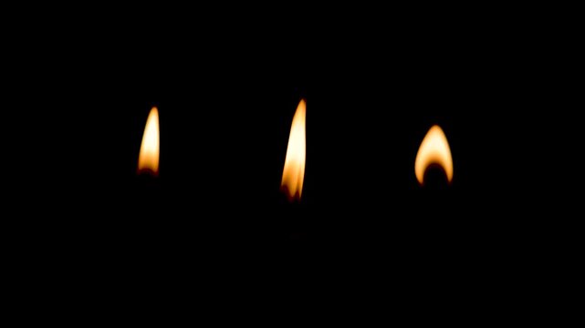 Candle Flame Pack &ndash; 3 Realistic Fire Loops Overlay VFX Graphic Element slow motion in 4K.