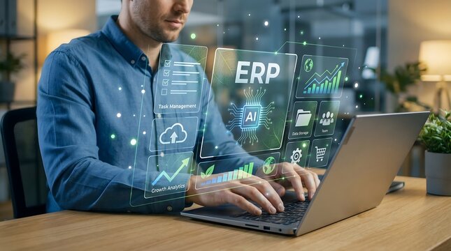 AI Driven ERP System Dashboard for Enterprise Management