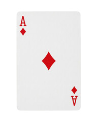 Obraz premium Ace of diamonds playing card isolated. Gambling and casino element.