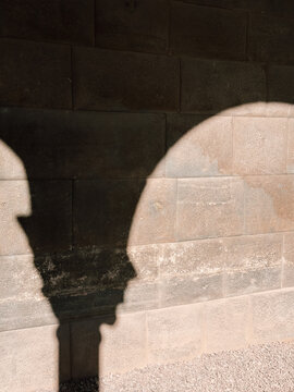 Shadow of an Inca Wall Niche on Stone Texture