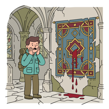 Shocked Tourist Discovers Blood Dripping From Ancient Tapestry.