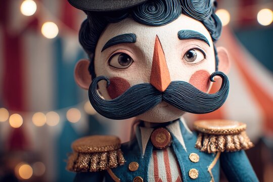circus ringleader character with mustache