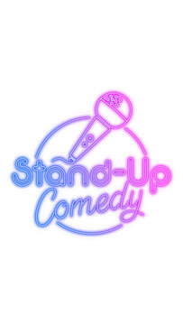 stand up comedy night show sign neon lights on transparent background,png bar and club comedy and humor show party vertical social media design element