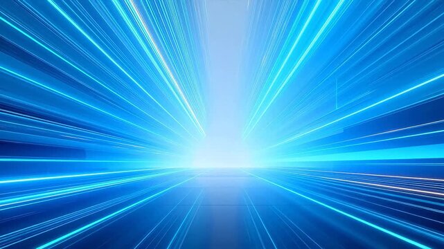 Blue neon light tunnel