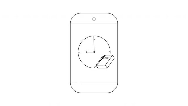 Smartphone Clock Icon Animation - Time Management Concept.