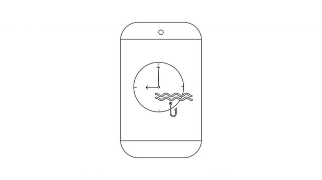 Smartphone Tide Clock App Concept Illustration.