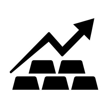 gold bars with rising arrow glyph icon