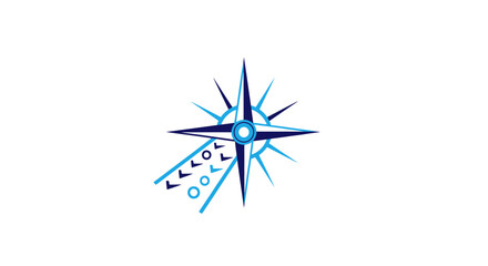 Fototapeta premium Modern Compass Star Nautical Exploration Icon Vector Graphic