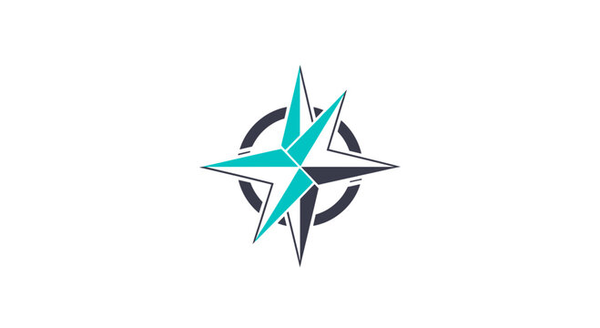 Modern Compass Rose Design Nautical Navigation Icon Modern Business Directional Symbol