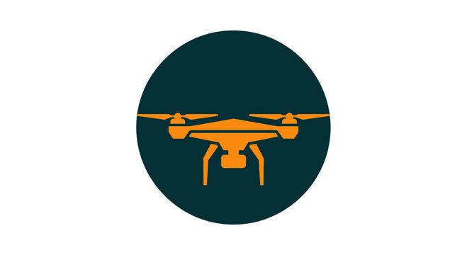 Modern Drone Icon With Propellers Rotating in a Circle