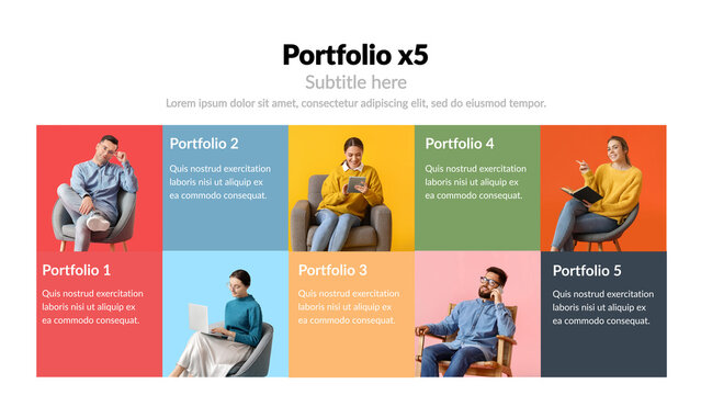 Portfolio x5 &ndash; Creative Portfolio Presentation, Projects Showcase Animation, Modern Personal and Business Portfolio for Branding and Marketing