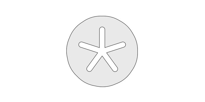 Asterisk simple filled icon animation for clean marker overlays; minimal star footnote symbol motion graphic; white and green screen chroma key; basic wildcard reference animated element; design asset