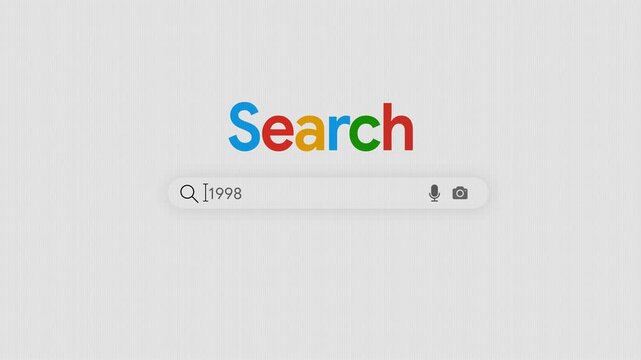 1998 Typing in Search Bar UI Animation, Digital Year Search Concept, Web Interface Design