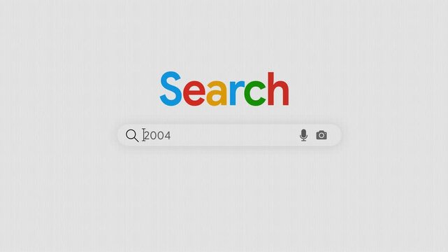 2004 Typing in Search Bar UI Animation, Digital Year Search Concept, Web Interface Design