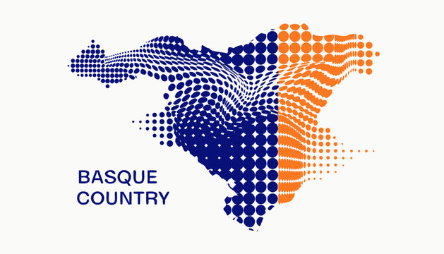 Basque Country Map Dots Illustration