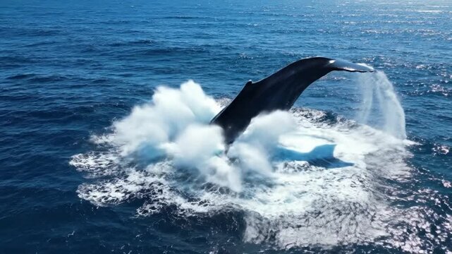 Enormous Blue Whale Breaches Ocean Surface
