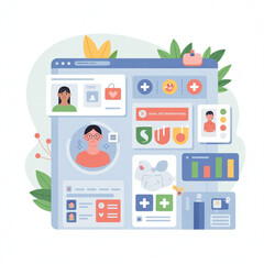 Fototapeta premium Clinical Decision Support AI Dashboard Vector