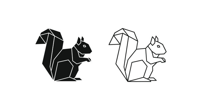 Origami Squirrel Art Designs for Creative Crafting Vector
