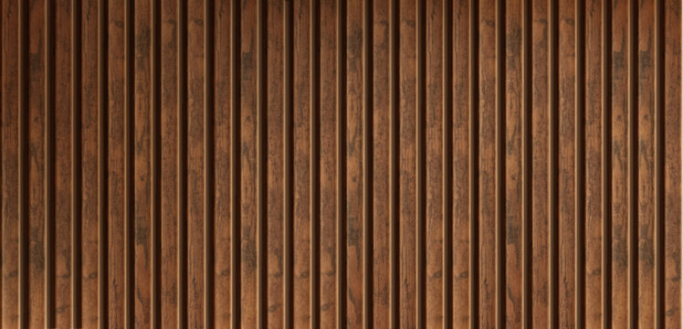 Wooden planks pattern, seamless vertical wall panel with natural grain texture. Realistic vector background, wood floor with brown timber, top view, retro interior design projects, rustic backdrop