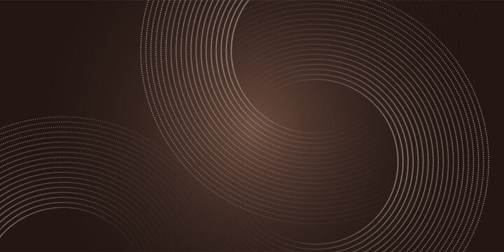 Premium background design with mocha mousse line pattern (texture) in luxury pastel color. Abstract horizontal vector template for business banner.dark brown background with golden brown circles.