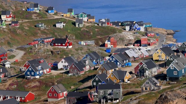 Village of Tasiilaq on Ammassalik Island in East Greenland