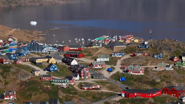 Village of Tasiilaq on Ammassalik Island in East Greenland