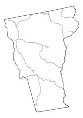 Fototapeta premium Vermont active railway network map isolated outline vector cartography logistics transit and freight infrastructure