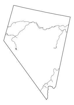 Nevada active railway network map isolated outline vector cartography logistics transit and freight infrastructure