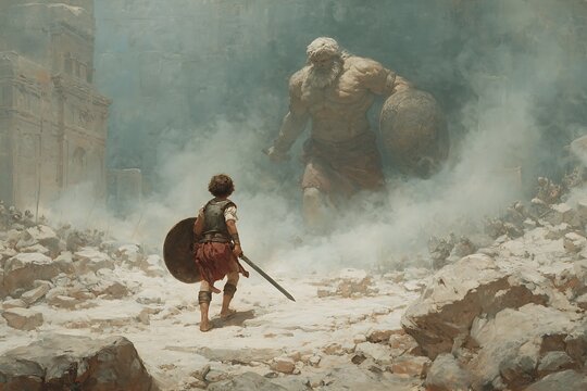 David And Goliath Battle Scene