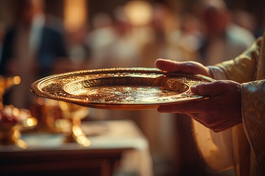 Offering Plate Church Scene