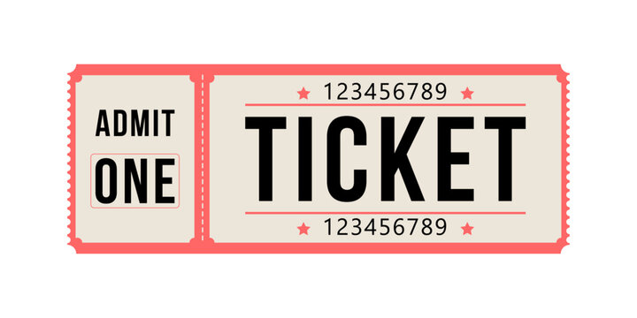 admit one ticket design retro event entry pass illustration