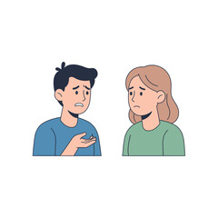 Fototapeta premium Couple arguing, emotional disagreement, man and woman in conflict, misunderstanding, relationship problems