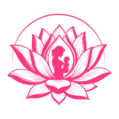 Fototapeta premium Happy Mother's Day Vector Illustration with Beautiful Floral Wreath and Elegant Typography. Greeting Card Design with Pink Flowers, Hearts, and Leaves for Mom's Birthday, Poster, and Social Media.
