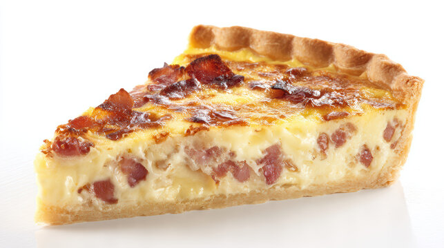 food photography of a delicious slice of quiche