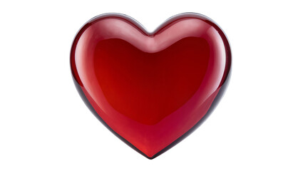 Obraz premium Glossy red heart shape with reflective surface