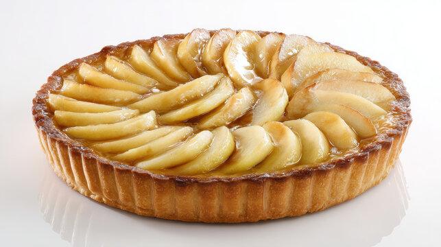 food photography of a fresh tarte aux pommes with vibrant colors
