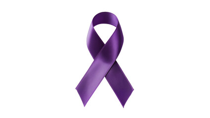 Satin Purple Awareness Ribbon with Delicate Bow Detail