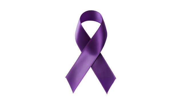 Satin Purple Awareness Ribbon with Delicate Bow Detail