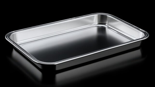 Aluminum tray with subtle reflection isolated