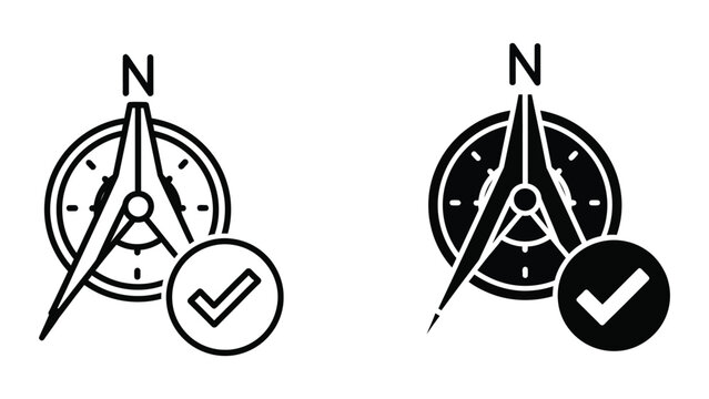 Compasses demonstrating correct and incorrect use with directional indicators